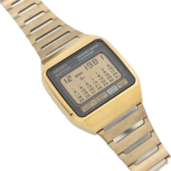 Vintage 34mm Seiko M354-5019 Memory Bank Men's Wristwatch Case M354 Japan